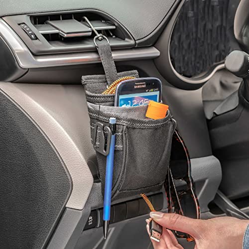 High Road DriverPockets Car Phone Holder Air Vent Pouch and Front Seat Organizer with 3 Pockets, Hanging Hooks and Charging Port - Image 2