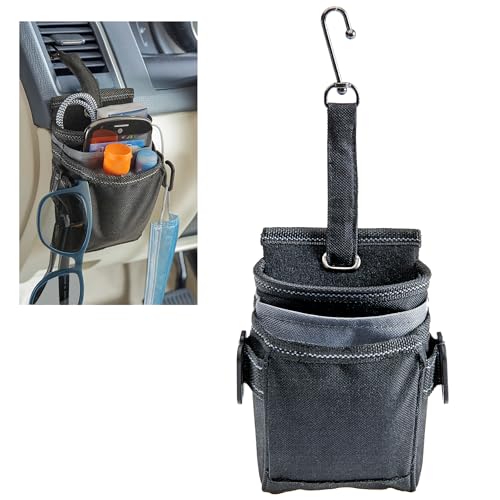 High Road DriverPockets Car Phone Holder Air Vent Pouch and Front Seat Organizer with 3 Pockets, Hanging Hooks and Charging Port - Image 1