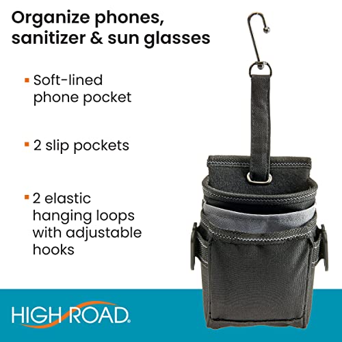 High Road DriverPockets Car Phone Holder Air Vent Pouch and Front Seat Organizer with 3 Pockets, Hanging Hooks and Charging Port - Image 5