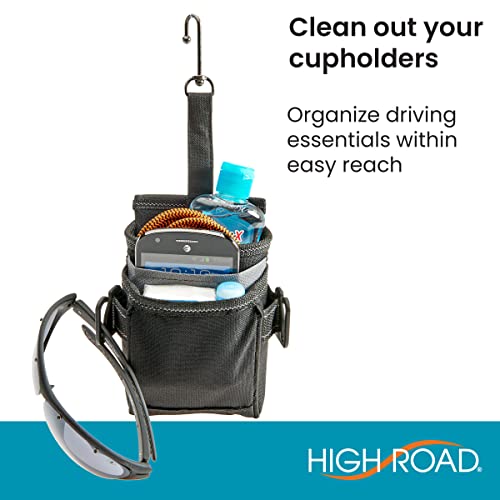High Road DriverPockets Car Phone Holder Air Vent Pouch and Front Seat Organizer with 3 Pockets, Hanging Hooks and Charging Port - Image 3