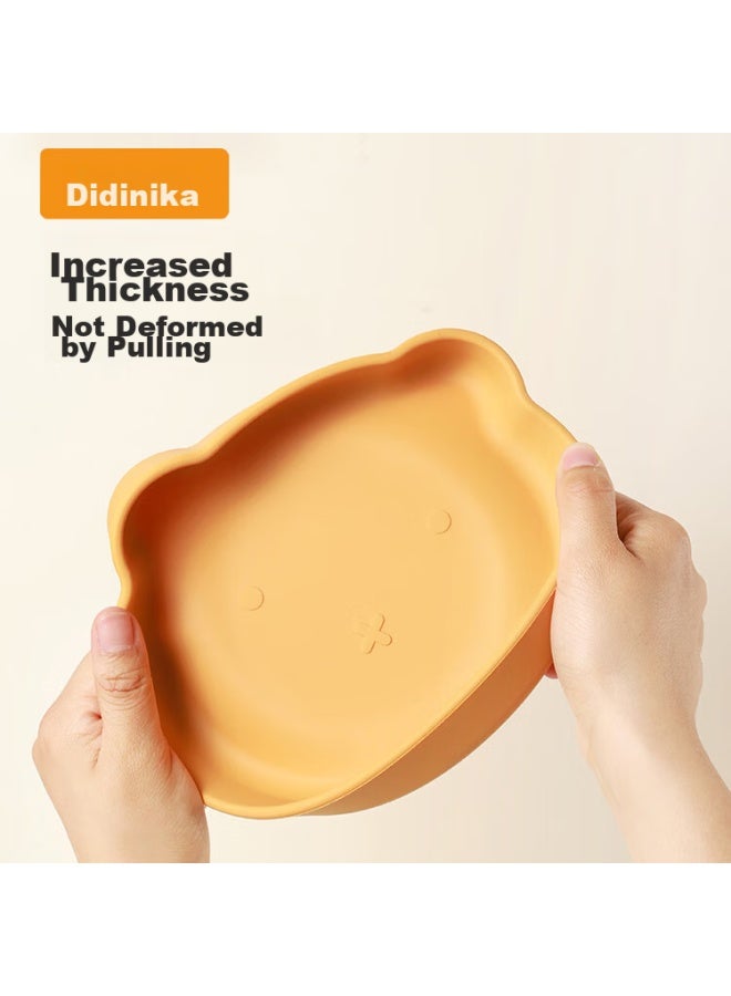 Didinika Baby Plate With Integrated Suction Cup, Shatterproof Children's Tableware, Bear-shaped Complementary Food Bowl For Infants - Image 1