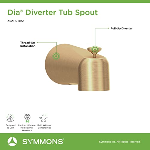 Symmons 352TS-BBZ Dia Diverter Tub Spout in Brushed Bronze - Image 3