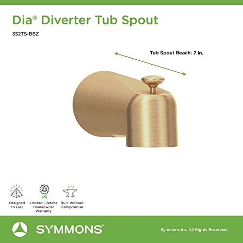 Symmons 352TS-BBZ Dia Diverter Tub Spout in Brushed Bronze - Image 2