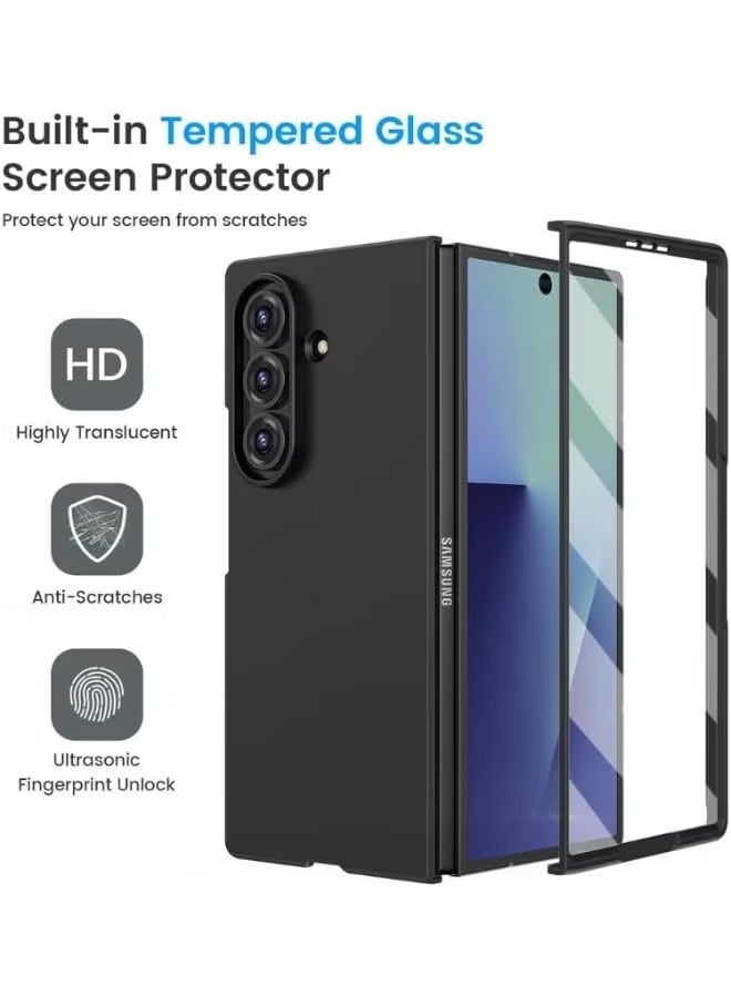JAJEEK Z Fold 7 Full Body Case with Built-in Screen Protector – Hard PC Slim Fit Matte Skin Feel Protective Cover for Samsung Galaxy Z Fold 7 5G, Shockproof, Scratch-Resistant, Anti-Fingerprint, Lightweight, Durable, Stylish Black Design - Image 3