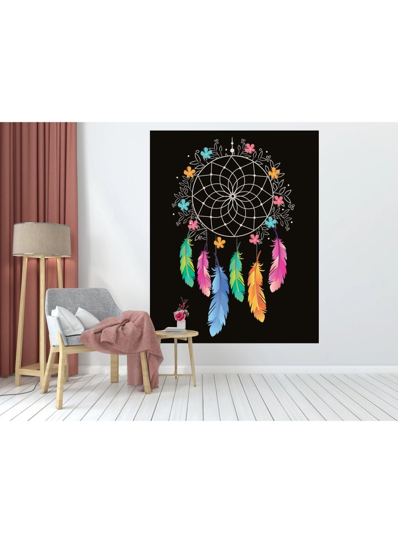 Dream Catcher [Colorful Into Dark] Tapestry Length 150 x 150 Width CM - Image 2