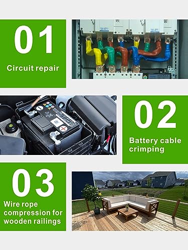AMZCNC 10 Tons Hydraulic Wire Battery Cable Lug Terminal Crimper Crimping Tool With 9 Pairs of Dies,1/8” Wire Rope Crimping Tool - Image 5