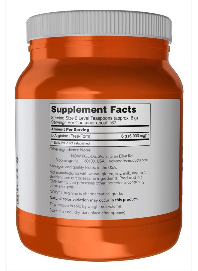 now Sports Nutrition, L-Arginine Powder, Nitric Oxide Precursor, Amino Acids, 2.2-Pound - Image 2