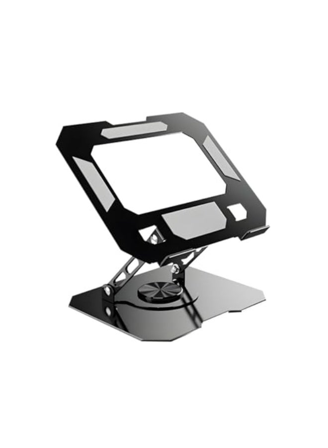 Laptop Stand, iPad Stand, 360° Rotatable and Foldable, Height Adjustable, Suitable for Mobile Phones, iPad, Computers and Other Devices (Black) - Image 1