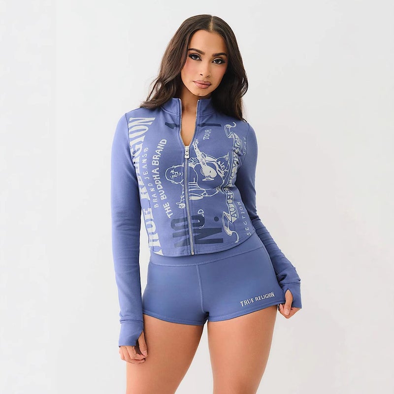 Dark Streetwear Women's Slim Fit Shorts Long Sleeve Set - Image 1