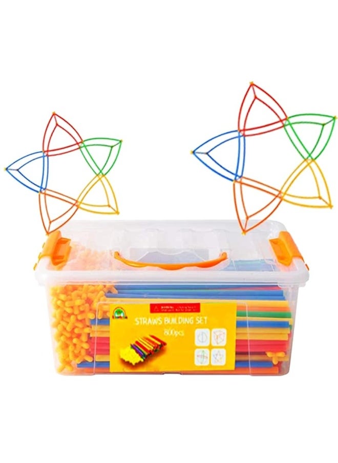 RAINBOW TOYFROG Straw Constructor STEM Building Toys 800 pcs-Colorful Interlocking Plastic Enginnering Toys- Fun- Educational- Safe for Kids- Develops Motor Skills-Construction Blocks- Best Gift for Boys and Girls  - Image 4