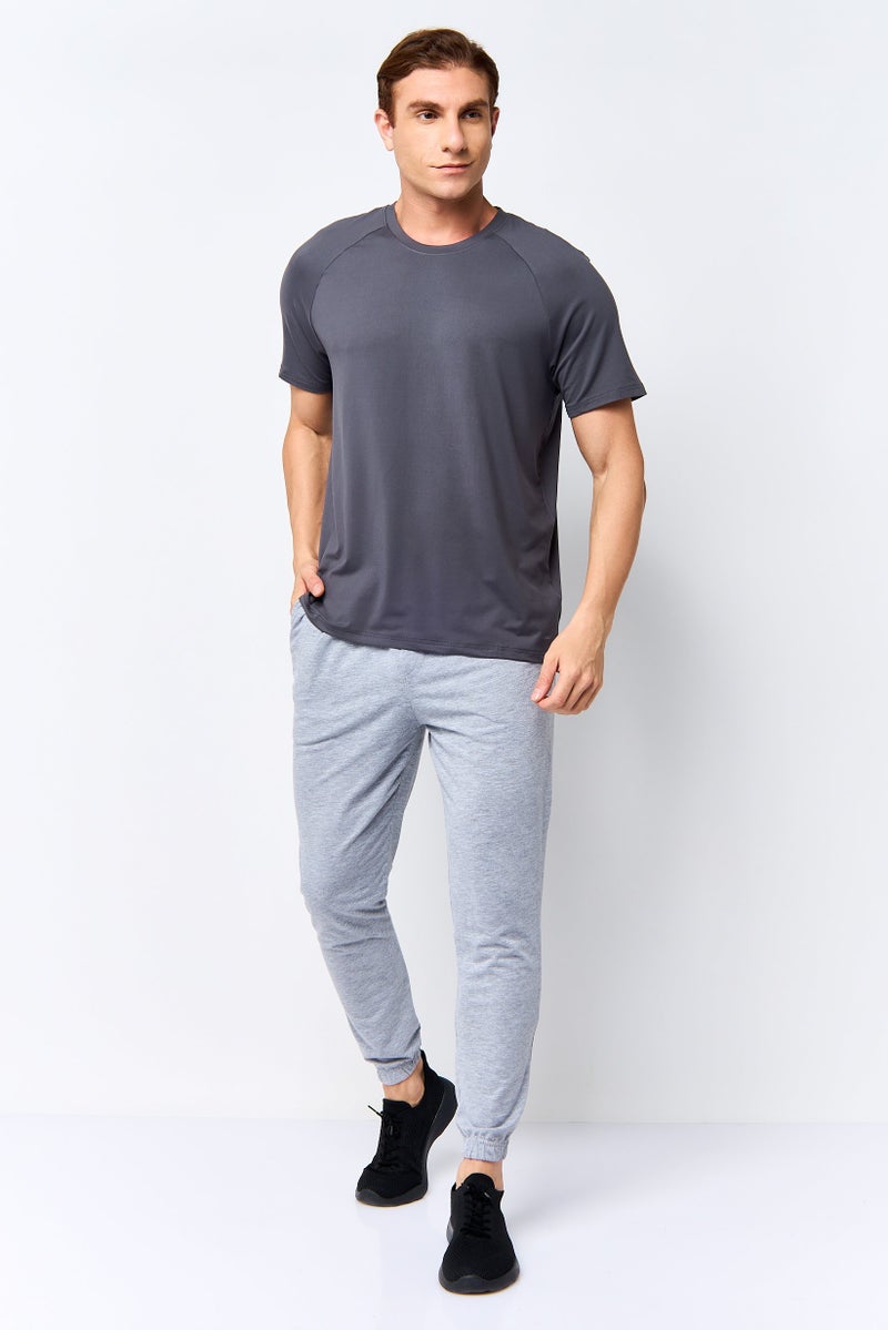 MOTION Men Sportswear Fit Short Sleeve Outdoor Core T-Shirt, Charcoal - Image 2