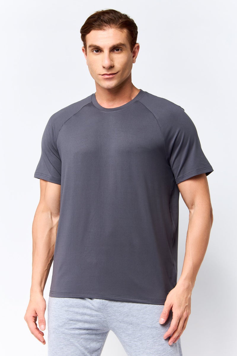 MOTION Men Sportswear Fit Short Sleeve Outdoor Core T-Shirt, Charcoal - Image 1