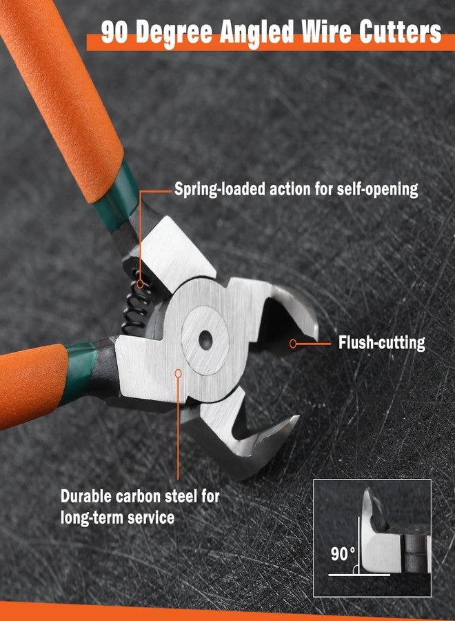 كماشة LEONTOOL قطرية للقطع البلاستيكي المسطح، وقواطع أسلاك بزاوية 90 درجة للصناعات اليدوية، وقواطع أسلاك جانبية، وقواطع أسلاك مسطحة، كماشة قطع مسطحة لصناعة المجوهرات، والأجهزة الإلكترونية، والنماذج، والزهور - Image 3