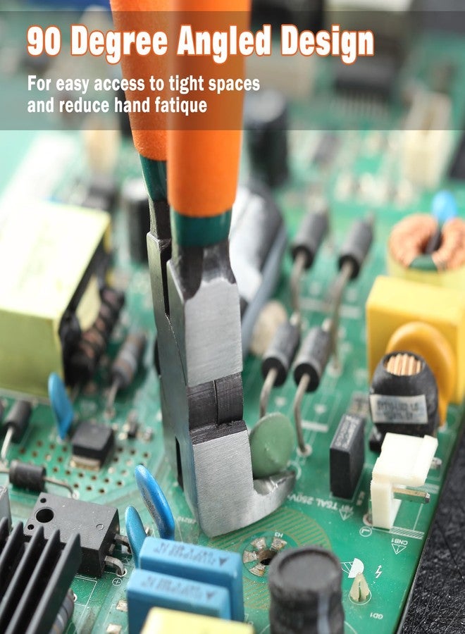 كماشة LEONTOOL قطرية للقطع البلاستيكي المسطح، وقواطع أسلاك بزاوية 90 درجة للصناعات اليدوية، وقواطع أسلاك جانبية، وقواطع أسلاك مسطحة، كماشة قطع مسطحة لصناعة المجوهرات، والأجهزة الإلكترونية، والنماذج، والزهور - Image 2