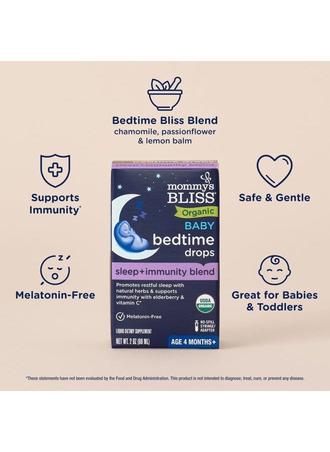 Mommy's Bliss Organic Baby Bedtime Drops + Overnight Immunity Support*, Promotes Restful Night, Melatonin Free, Age 4 Month+, 2 Fl Oz  - Image 5