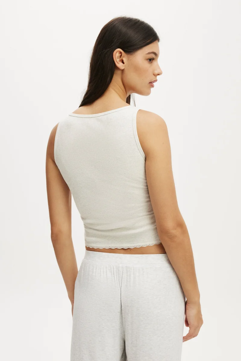 Body  RIB LACE RUCHED TANK for Women | Best Price UAE