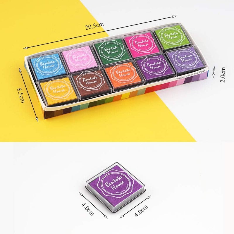 Dizdkizd Finger Craft Ink Pads, 20 Colors Craft Ink Pads for Rubber Stamps, Paper, Scrapbooking, Wood, Fabric, Best Gift for Kids - Image 2