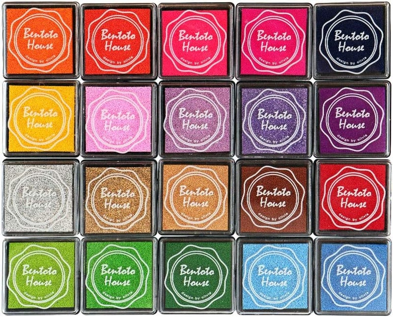Dizdkizd Finger Craft Ink Pads, 20 Colors Craft Ink Pads for Rubber Stamps, Paper, Scrapbooking, Wood, Fabric, Best Gift for Kids - Image 1