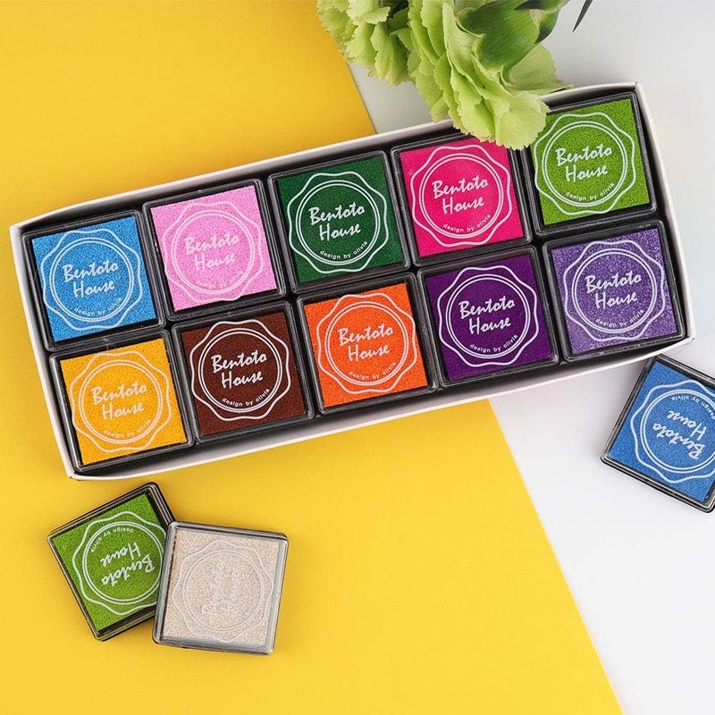 Dizdkizd Finger Craft Ink Pads, 20 Colors Craft Ink Pads for Rubber Stamps, Paper, Scrapbooking, Wood, Fabric, Best Gift for Kids - Image 5