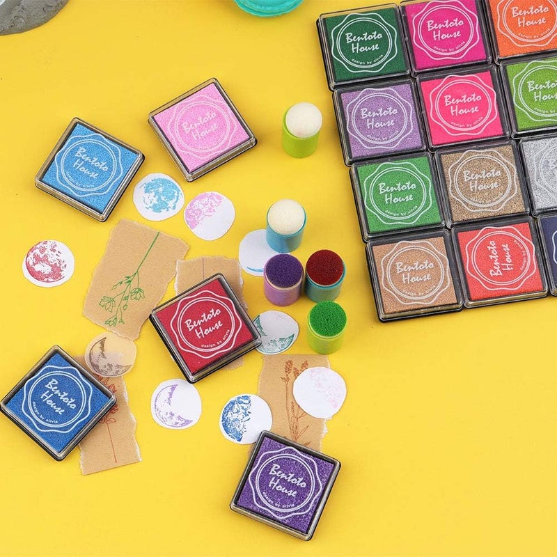 Dizdkizd Finger Craft Ink Pads, 20 Colors Craft Ink Pads for Rubber Stamps, Paper, Scrapbooking, Wood, Fabric, Best Gift for Kids - Image 3
