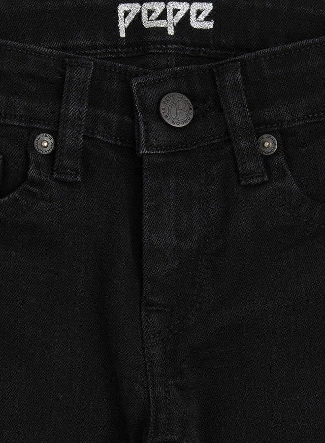 Pepe Jeans Girl's Skinny Jeans (PG201653S91_Black_4) - Image 3