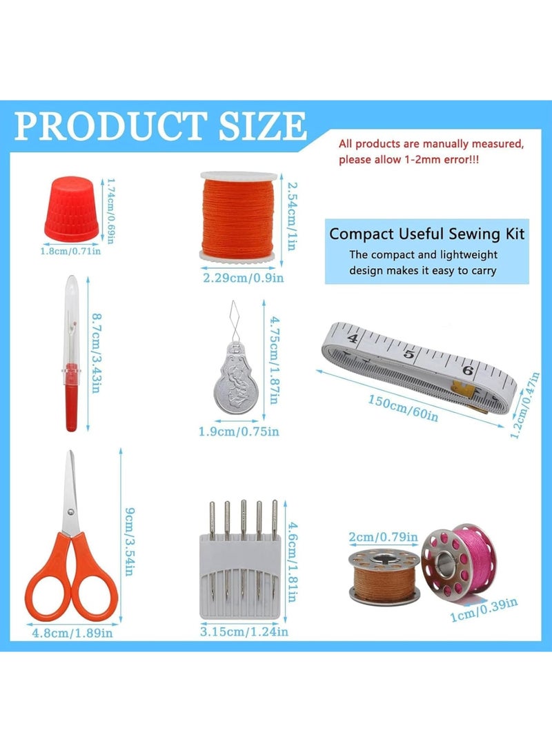 سيوسي Sewing Thread Set, 32 Colors Polyester Threads for Hand & Machine Sewing, Complete Sewing Kit with Scissor, Thimble, Seam Ripper, Tape Measure, Needles, Craft Supplies for Quilting, Clothing Repair - Image 2