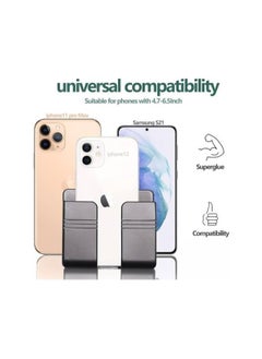 Beauenty Wall Mount Phone Holder, Phone Stand with Self Adhesive. Phone Holder for Shower, Charging and RV for iPhone and Android (BLACK)  - Image 3