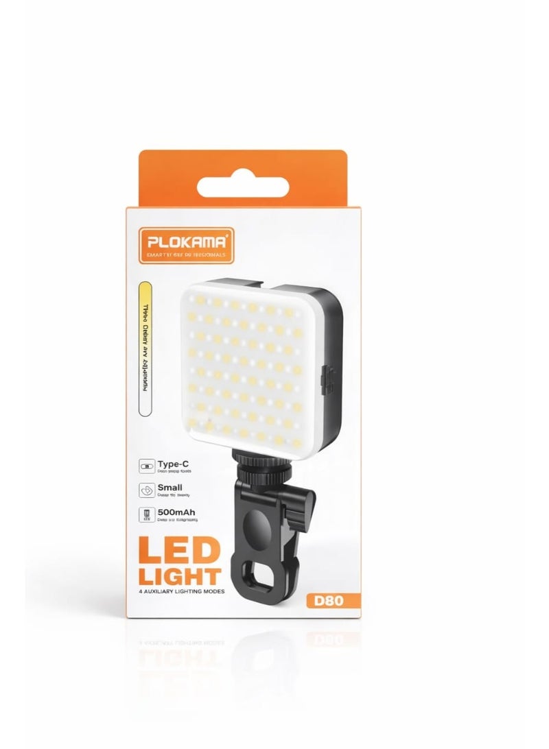 التخطيط رينج لايت سيلفى للموبايل مصباح إضاءة كاميرا ليد قابلة لإعادة الشحن لتصوير الفيديو، مصباح لاب توب لمؤتمرات الفيديو (ضوء أبيض 3 مستويات - Image 1