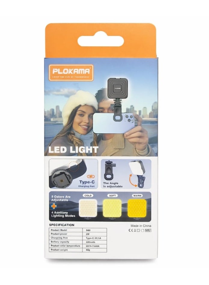 التخطيط رينج لايت سيلفى للموبايل مصباح إضاءة كاميرا ليد قابلة لإعادة الشحن لتصوير الفيديو، مصباح لاب توب لمؤتمرات الفيديو (ضوء أبيض 3 مستويات - Image 2