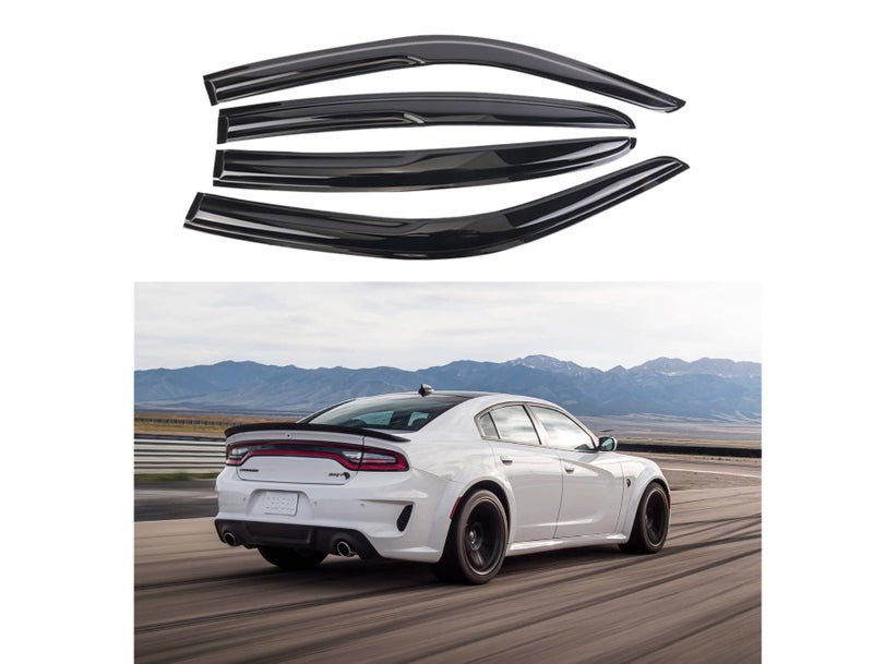 DYRDINSHOW for 20112022 Dodge Charger Smoke Window Visors Sun Rain Wind Guards Vent Shade
