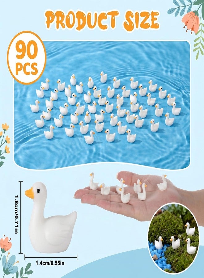 HaiFafafaing 90 Pcs Tiny Gooses, 0.7 Inch Mini Resin Goose for DIY Crafts - Image 2