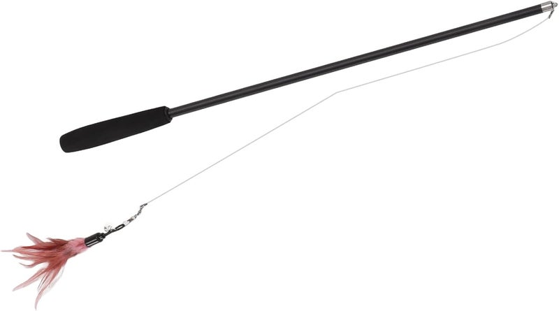 Cat Teaser Wand Interactive Retractable 180cm with Bell, Bite Feather Toy for Kittens and Cats - Durable Fiberglass Rod, Lightweight and Portable Play - Image 5