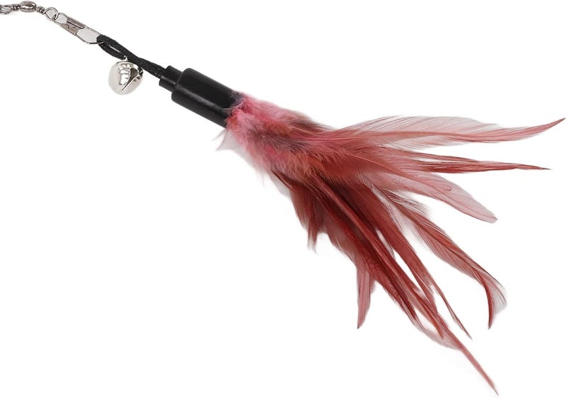 Cat Teaser Wand Interactive Retractable 180cm with Bell, Bite Feather Toy for Kittens and Cats - Durable Fiberglass Rod, Lightweight and Portable Play - Image 3