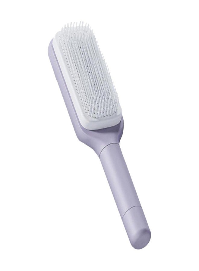 LAVENTHA مشط تدليك مضاد للكهرباء الساكنة ذاتي التنظيف من لافينثا، فرشاة شعر، مشط رفع دوار قابل للسحب، أداة تصفيف شعر نسائية (مشط تدليك مربع) - Image 1