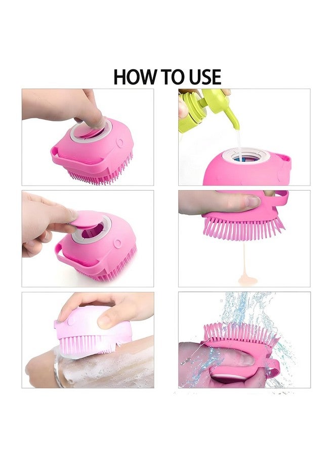 Best Soft Silicone Bath Brush with Shampoo/Shower Gel Dispenser - 2-in-1 Gentle Exfoliator & Massage Scrub for Men, Women & Kids | Reusable Body & Scalp Cleaning Brush | Perfect for Shower & Bath pack of 2 - Image 3