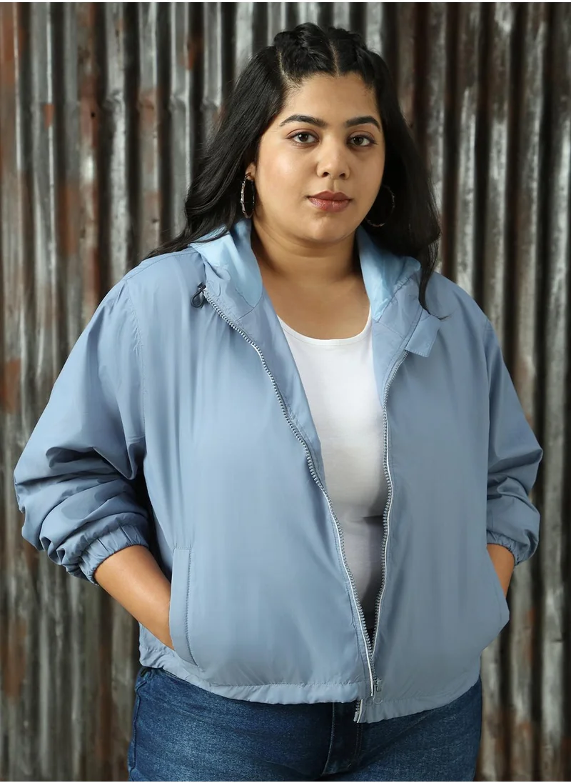 HIGH STAR Women's Grey Sky 100% Polyester Solid Jacket
