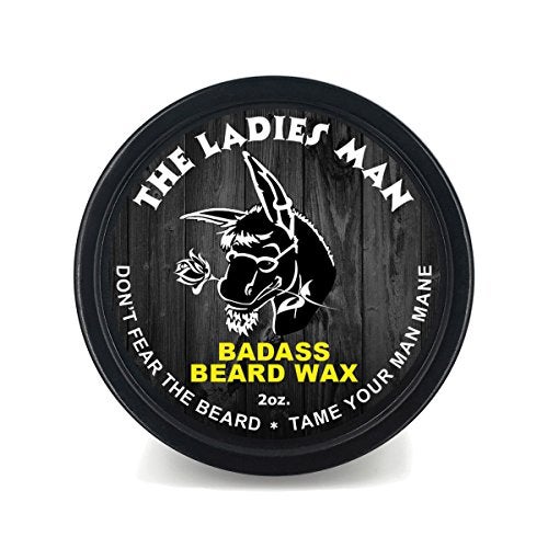 Badass Beard Care Beard Wax for Men  The Ladies Man Scent 2 oz  Softens Beard Hair Leaves Your Beard Looking and Feeling More Dense