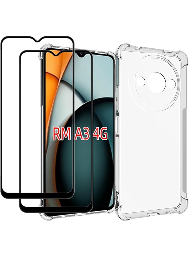 إيروريكس جراب لهاتف Xiaomi Redmi A3 Xiaomi Poco C61 مع واقي شاشة مكون من قطعتين من مادة TPU الناعمة الممتصة للصدمات مع زوايا معززة وغطاء حماية شفاف - Image 1