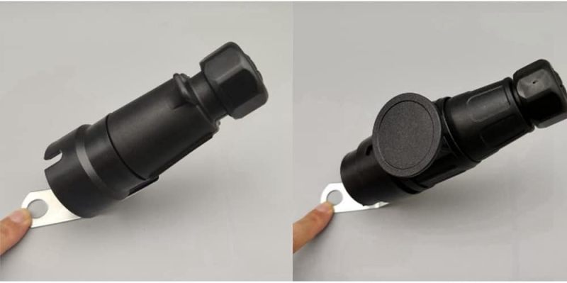Trailer Bracket Black ABS Plastic & Metal - Durable Wear Resistance Easy Screw-On Installation Trailer Plug Adapter for 7-Pin 13-Pin RV UTV Applications - Image 4