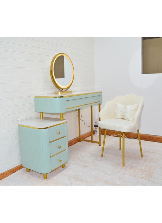 NKX Makeup Vanity Table Dressing Table Flip Mirror With Drawers And Chair 100 CM  - Image 3