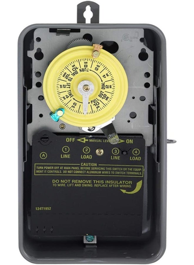 Intermatic T104R Electromechanical Timer, 208-277 V, 40 A, 1-23 hr, 1-12 Cycles per Day  - Image 1