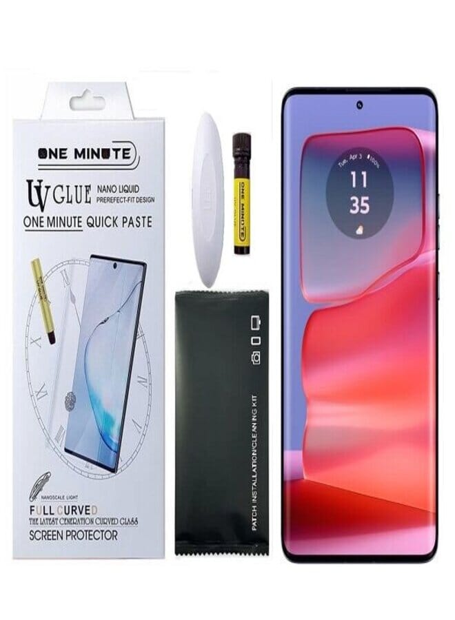 ONE MINUTE UV Liquid Glue Full Coverage Tempered Glass Screen Protector For Moto Edge 40 - Image 4