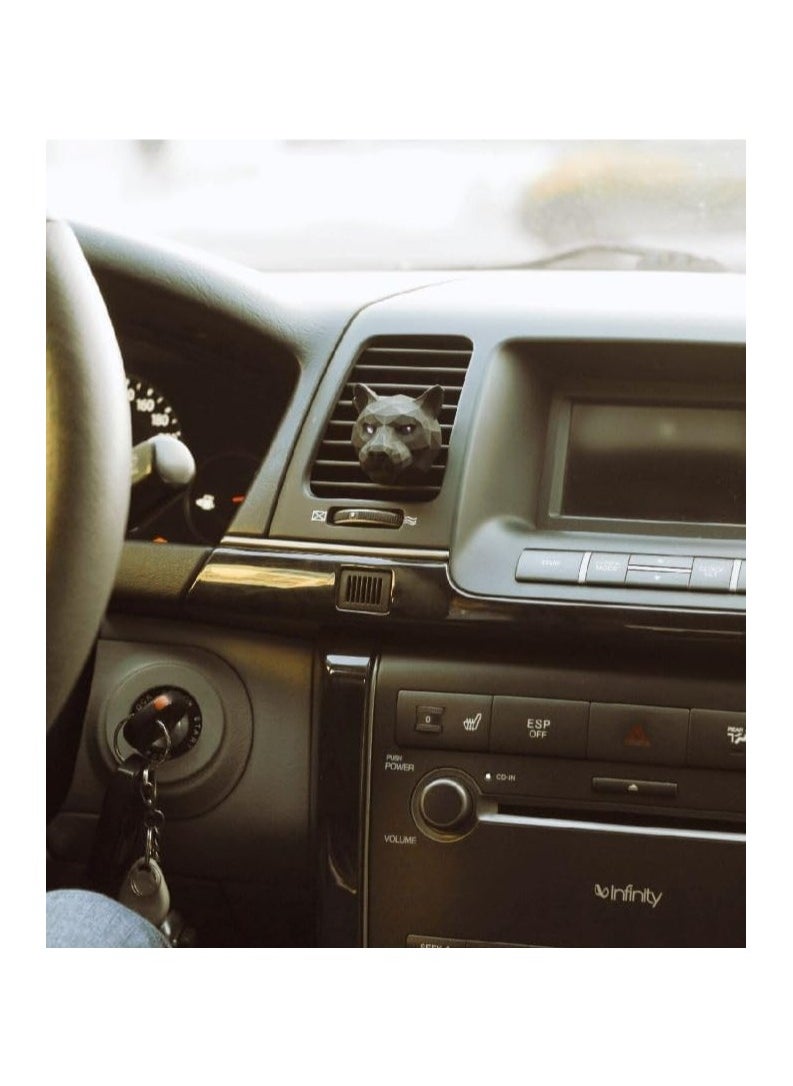MEDORI Ceramic Car Air Freshener For Vent 3D Panther Head Silver Fleece Analogous to BLACK AFGANO a Fragrance With luxurious enchanting Aroma and Fragrance is made in France Pack of 2  - Image 5