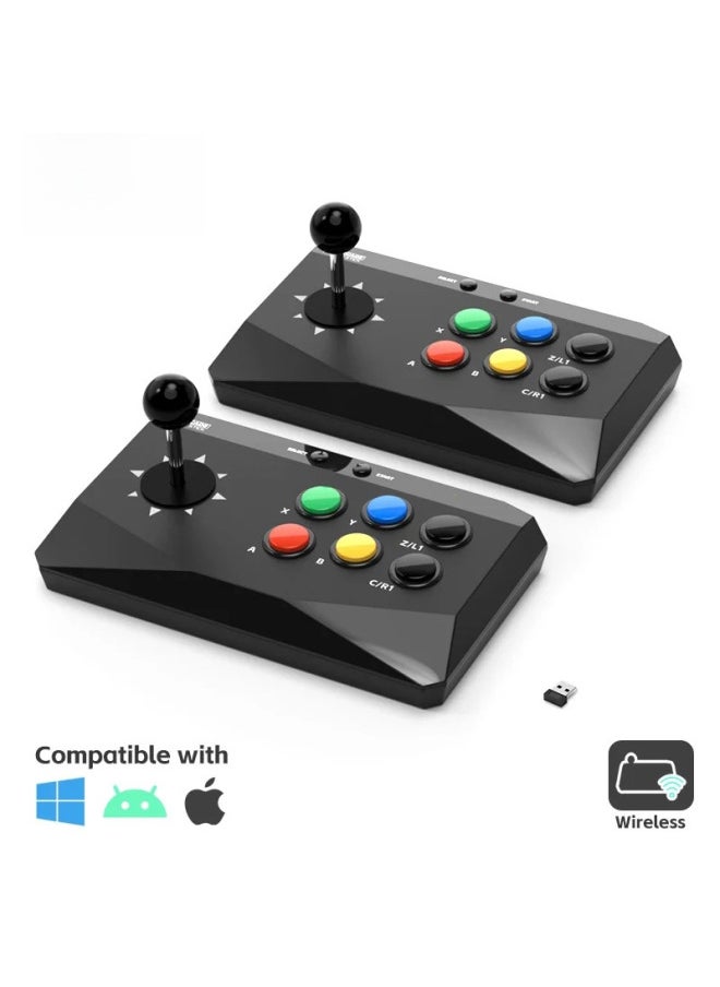 Wireless 2.4g Fighting Game Controller For Pc/android/ios/m8 Arcade Machines Dual Joystick Street Fighter Punch King-Product Color:1 Wireless Cradle + Receiver