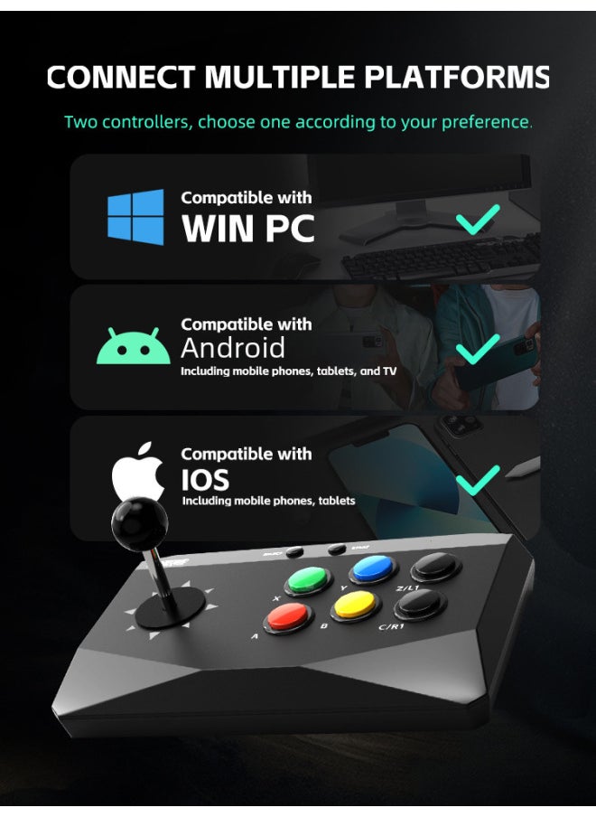 Wireless 2.4g Fighting Game Controller For Pc/android/ios/m8 Arcade Machines Dual Joystick Street Fighter Punch King-Product Color:1 Wireless Cradle + Receiver