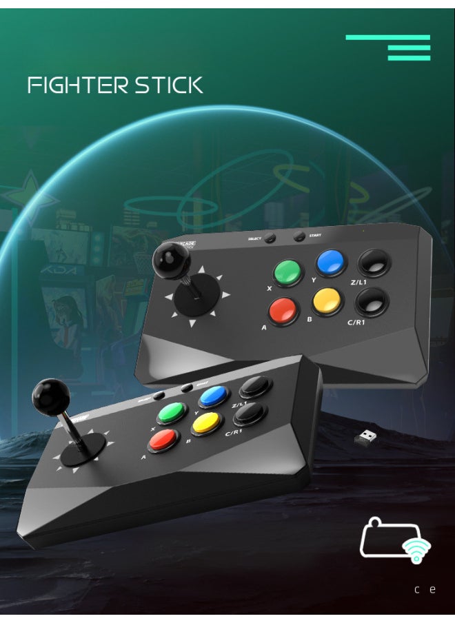 Wireless 2.4g Fighting Game Controller For Pc/android/ios/m8 Arcade Machines Dual Joystick Street Fighter Punch King-Product Color:1 Wireless Cradle + Receiver