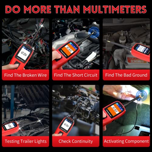 Autel PowerScan PS100 Circuit Tester, Universal 12V 24V Automotive Power Circuit Probe Kit with 20ft Extension Cable, AC/DC/Continuity/Probe/Signal Test, Activate Component Electrical System Tool - Image 3