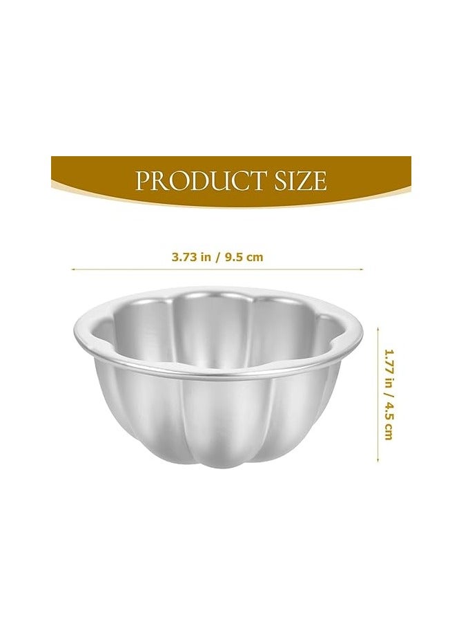 ماستر جولد قوالب ألومنيوم لتقديم الحلوى والكريم كراميل قابلة لاعادة الاستخدام آمن للاستخدام في الفرن مقاس 9سم | قالب للبودينج والكريم بروليه وأكواب الكاسترد و الحلويات | قوالب جيلي كب كيك ومافن (6)، فضي - Image 3