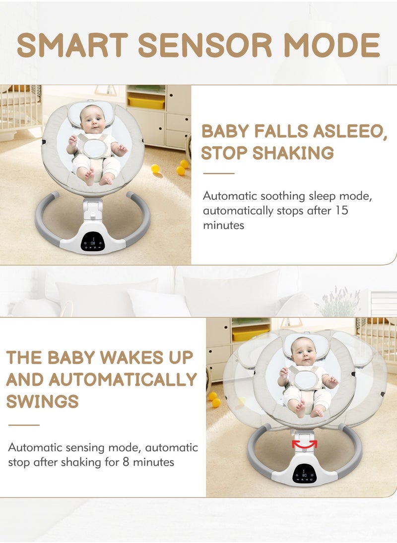 Flvzog - Baby Swing , Multi-Functional Baby Bassinet With Integrated Mosquito Net - 5 Sway Speeds , 3 Timer Settings, Bluetooth & Remote Control Built in lullabies For Newborn to Toddlers - Image 1