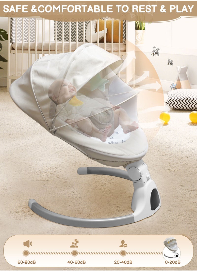 Flvzog - Baby Swing , Multi-Functional Baby Bassinet With Integrated Mosquito Net - 5 Sway Speeds , 3 Timer Settings, Bluetooth & Remote Control Built in lullabies For Newborn to Toddlers - Image 1
